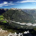 Lechtal Valley panorama with braided river