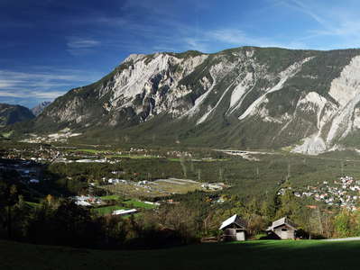 Inntal Valley panorama with Haiming Rock Avalanche and  Tschirgant