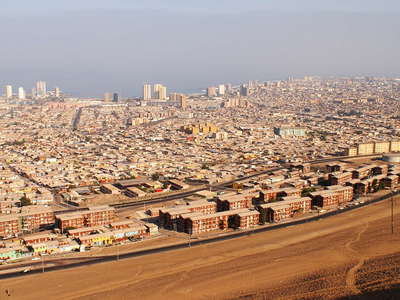 Iquique with Pacific coast