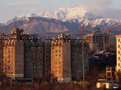 Dushanbe  |  Residential buildings and Hissar Range
