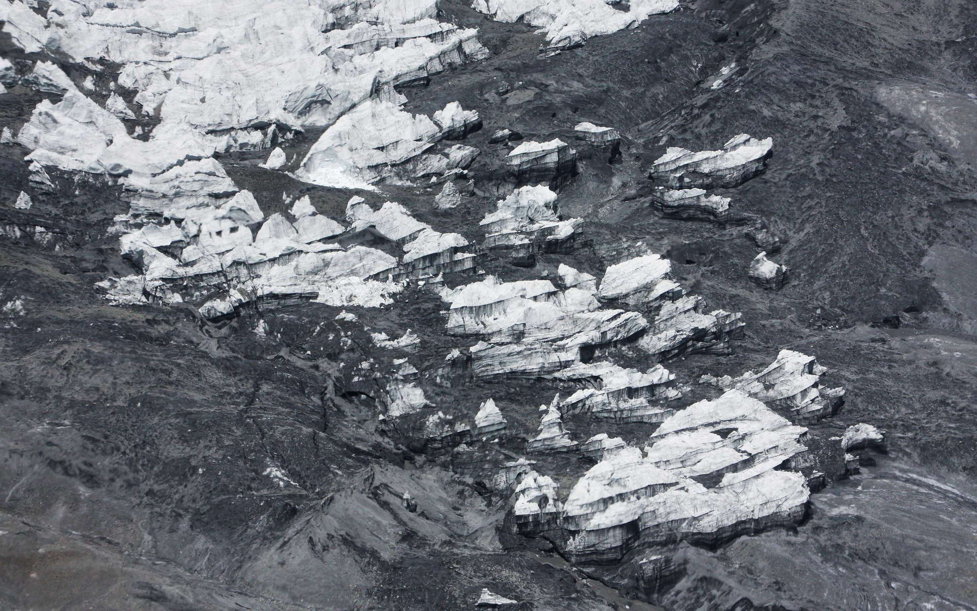 Trans Alai Range  |  Terminus of Oktyabrsky Glacier