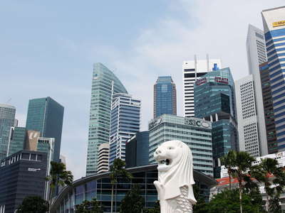 Merlion and Financial District