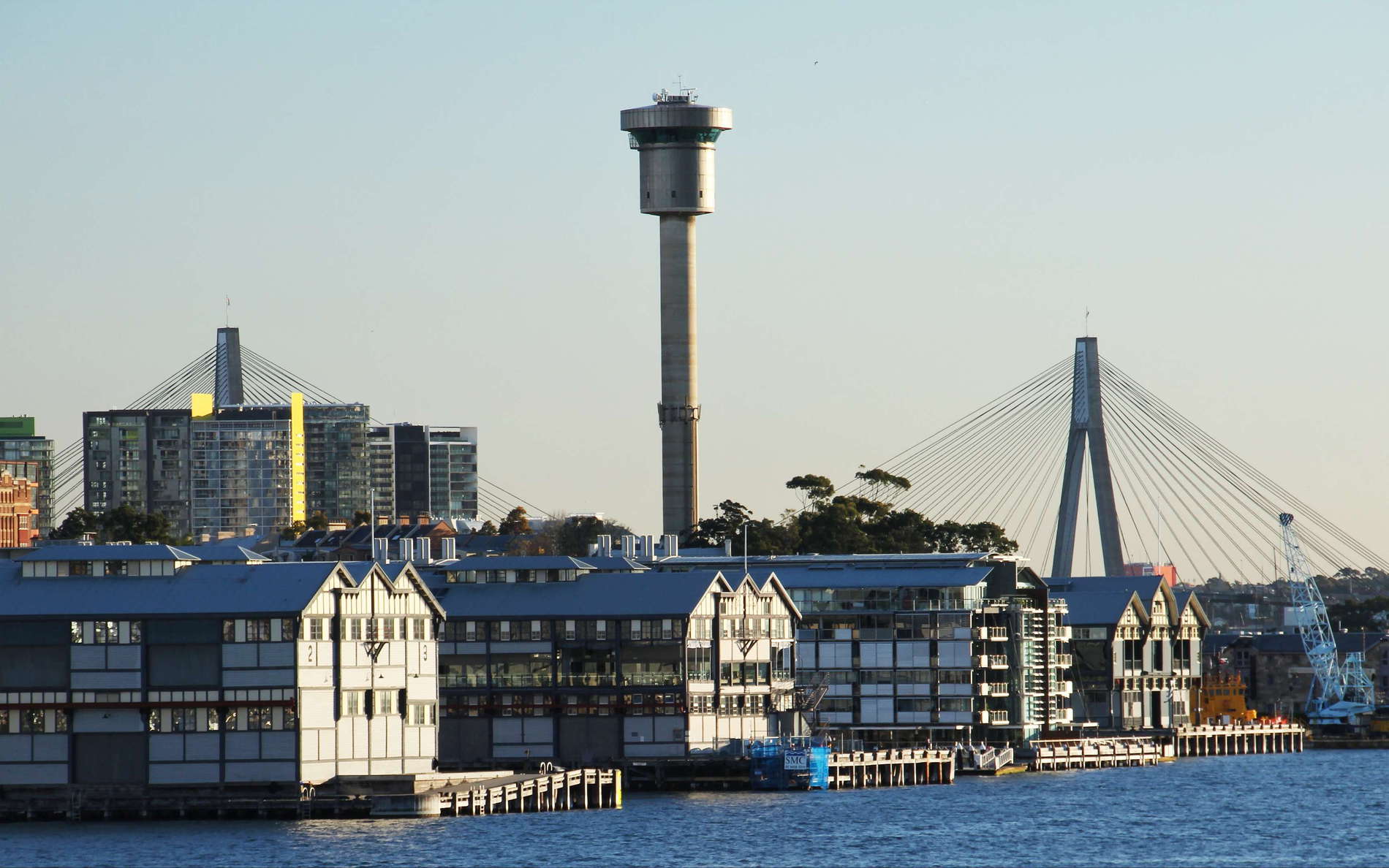 Sydney  |  Walsh Bay Wharf and ANZAC Bridge