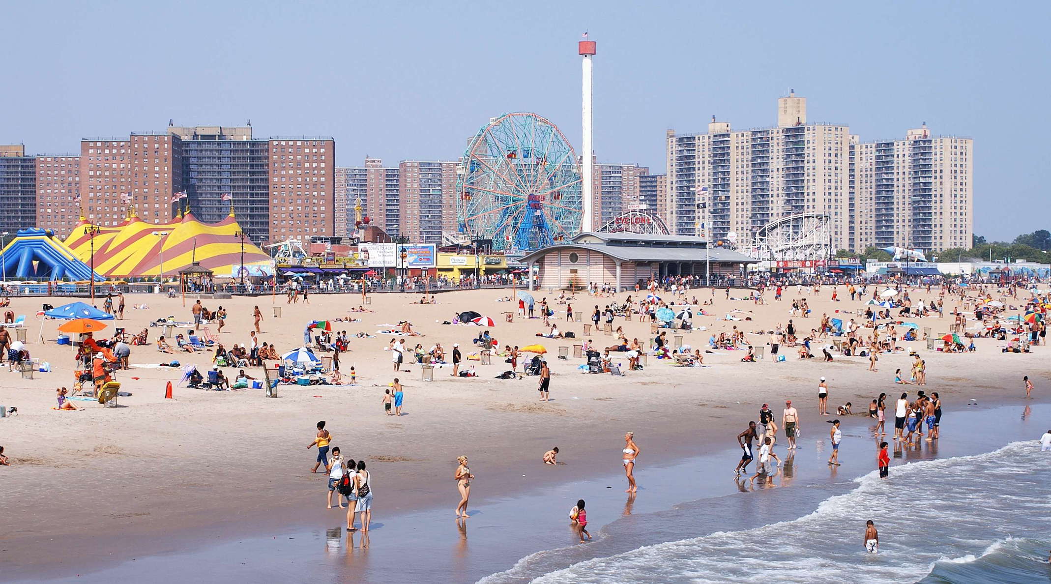 Coney Island with beach and amusement park