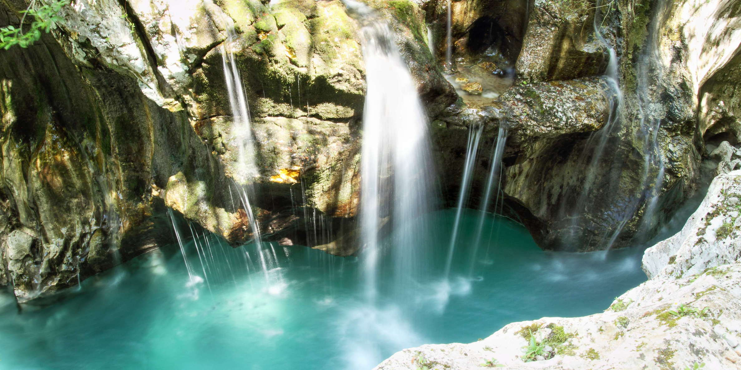 Trenta Valley  |  Waterfall into Great Soča Gorge