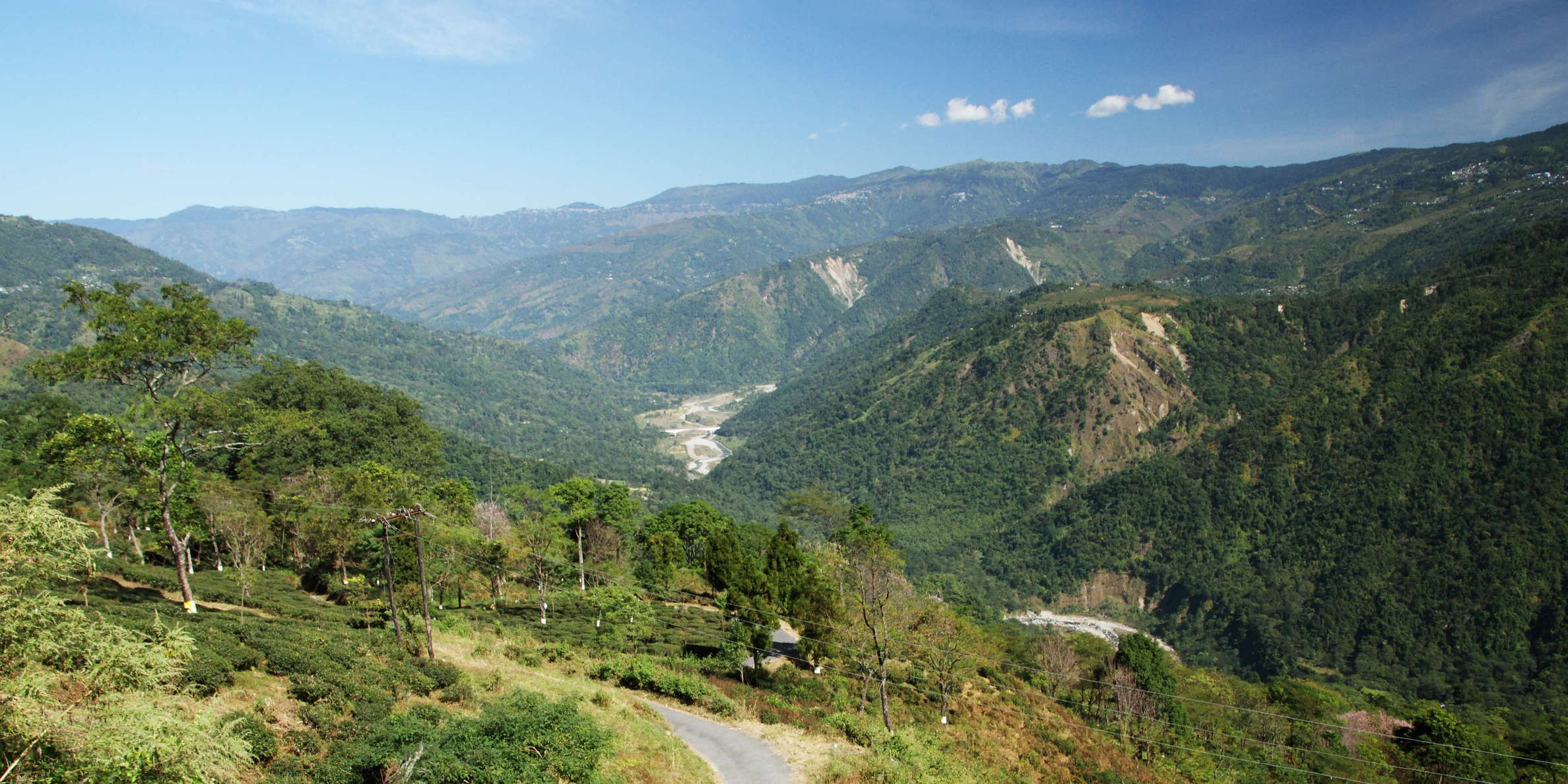 Balason Valley with landslides