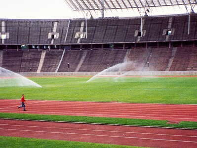 Berlin | Olympiastadion with lonely runner