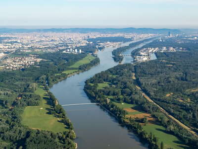 Donau with Lobau and Wien