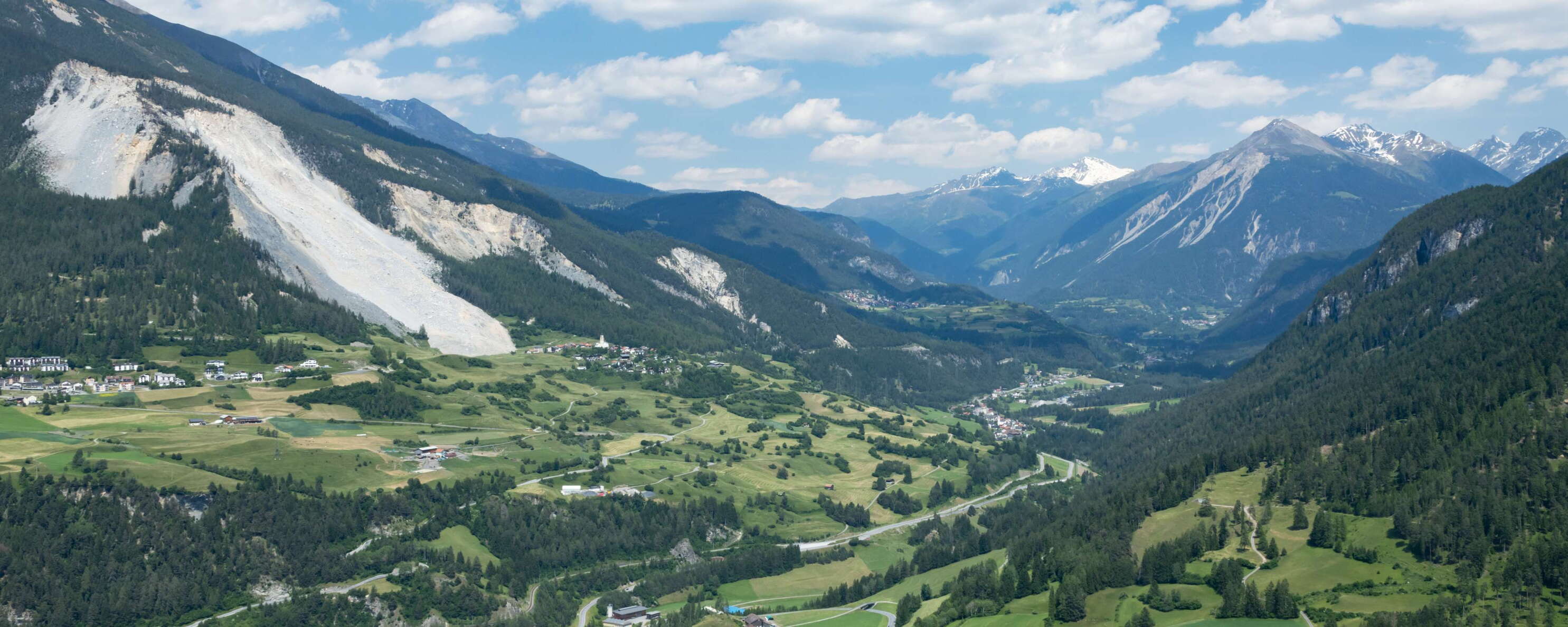 Albula Valley with Brienz and rock avalanche