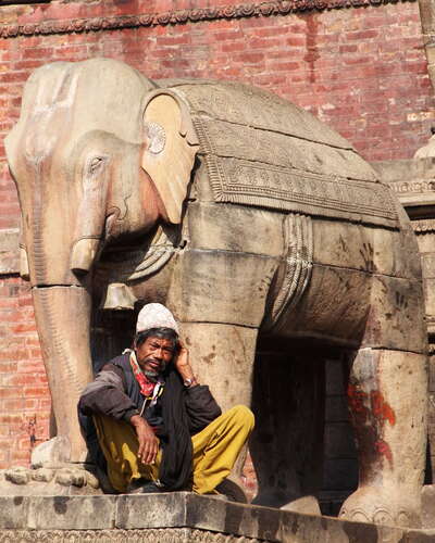 Bhaktapur  |  Elephant at Nyatapola Temple