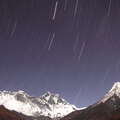 Khumbu Himal with moving stars