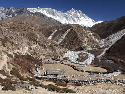 Imja Khola Valley and Lhotse
