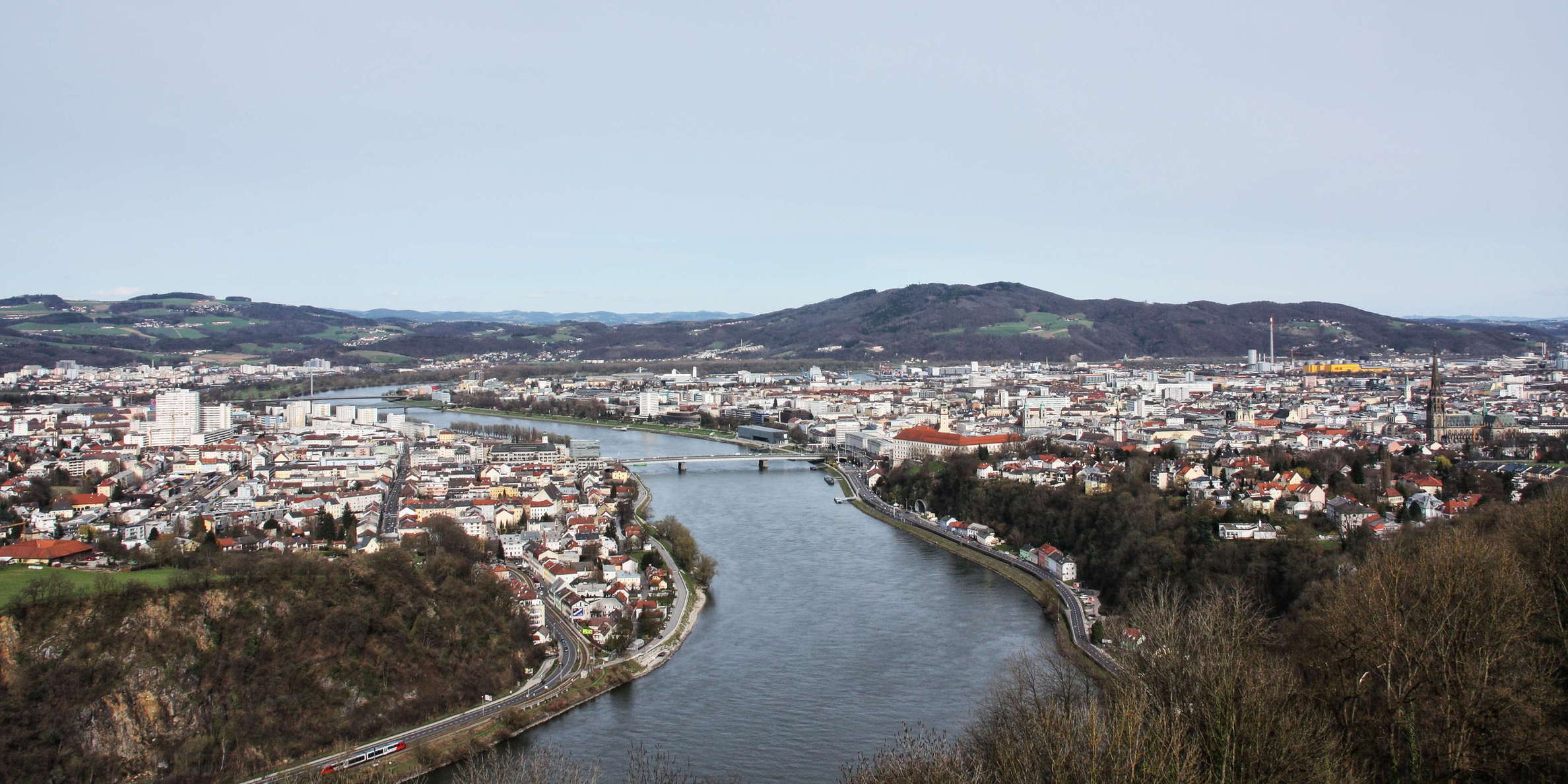 Linz panorama with Danube