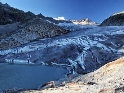 Rhonegletscher with proglacial lake