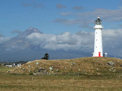 Cape Egmont Lighthouse and Mt. Taranaki