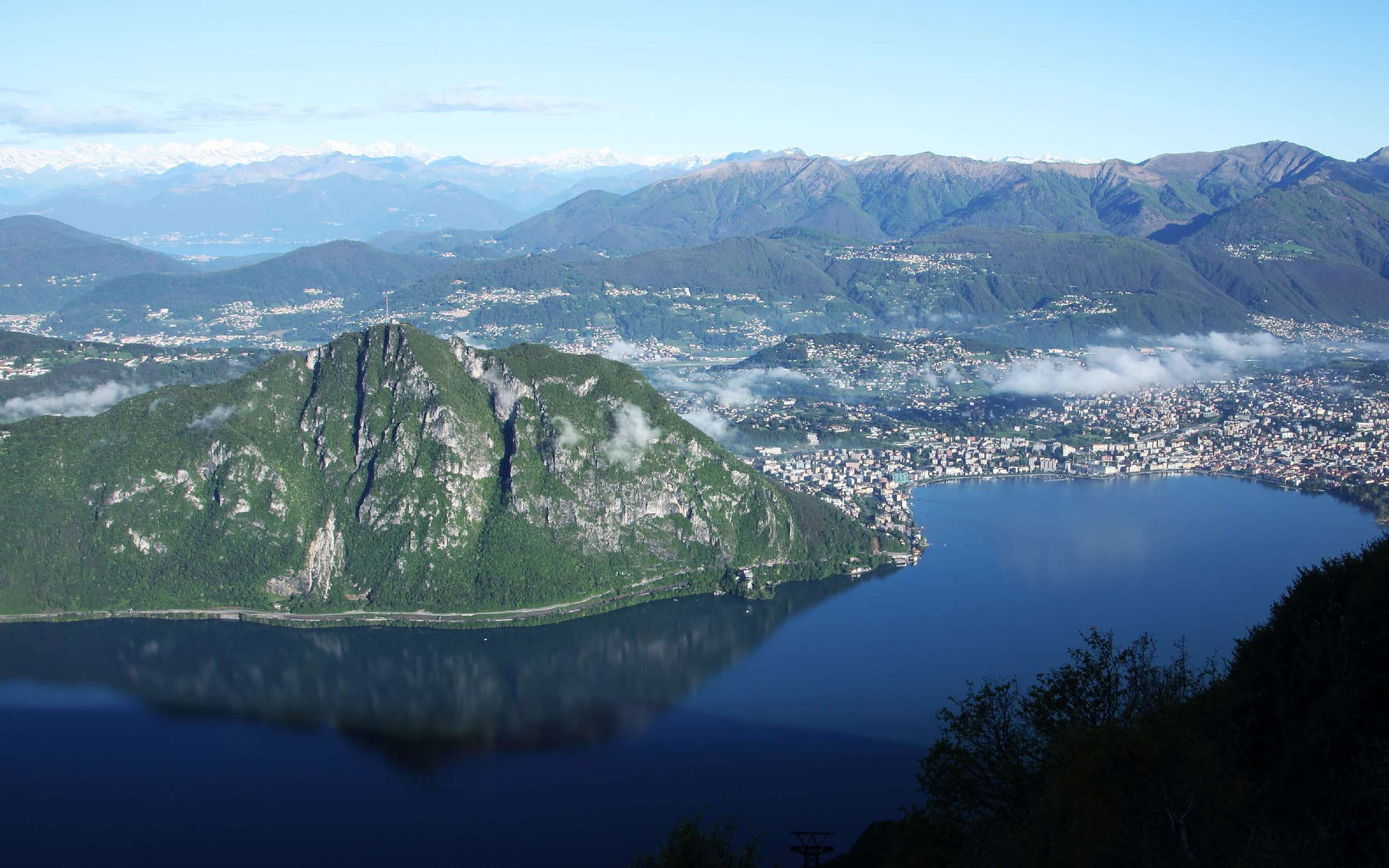 View from Sighignola - left centre: Monte San Salvatore (912 m) reflecting in Lago di Lugano, right centre: Lugano, background: Lago Maggiore and Valais Alps WI_ch112b.jpg