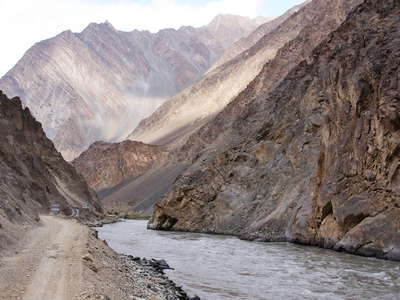 Bartang Valley with main road