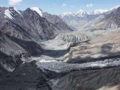Upper Sauksay Valley with termini of Saukdara Glaciers