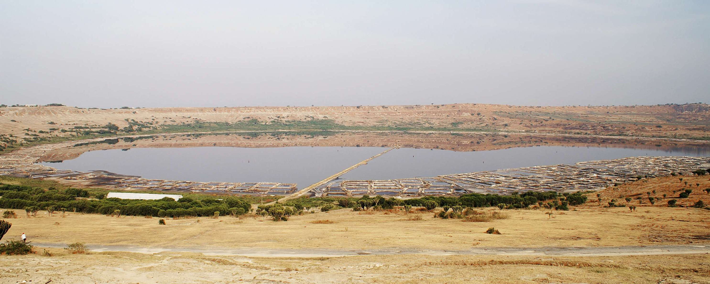 Lake Katwe with salt mine