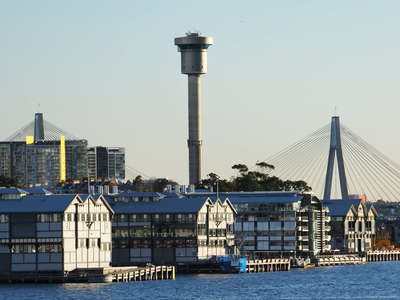 Sydney  |  Walsh Bay Wharf and ANZAC Bridge