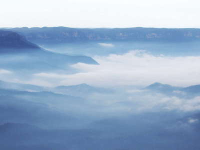 Katoomba  |  Blue mist over Jamison Valley
