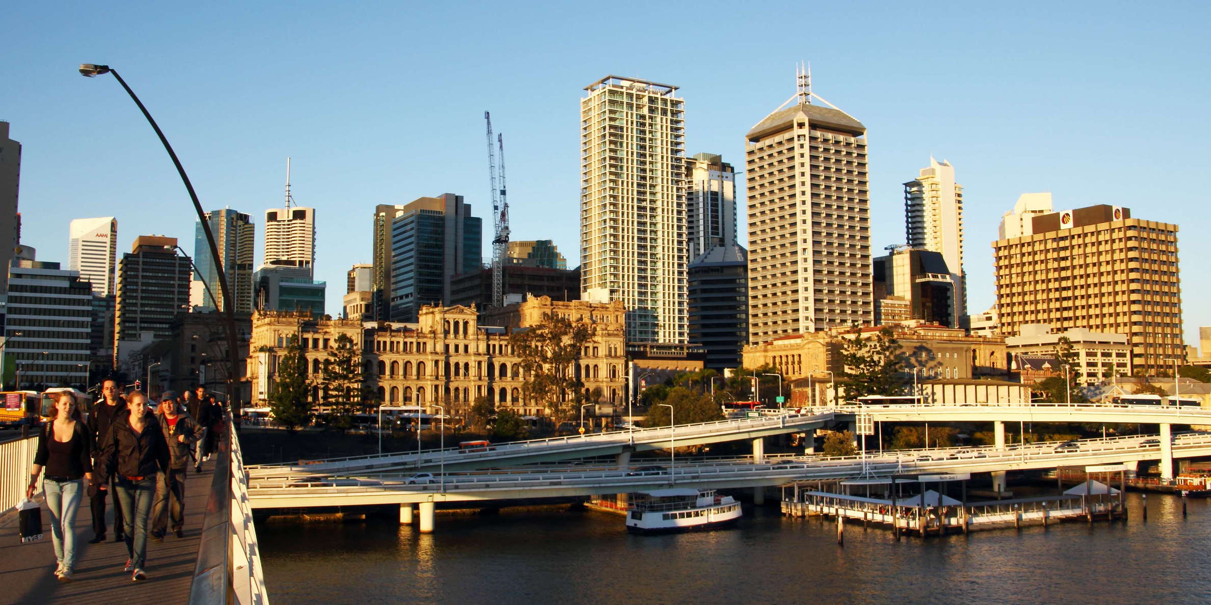 Brisbane River with Pacific Motorway and CBD