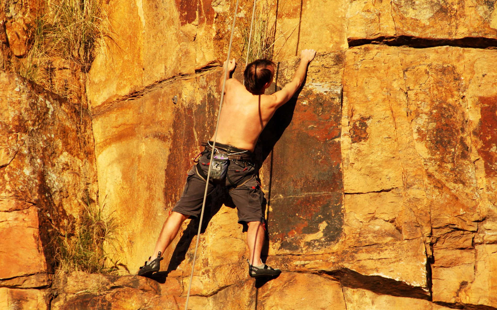 These cliffs consist of Triassic volcanic rocks (mainly rhyolithic ignimbrites) known as the Brisbane tuff. The escarpment is popular among climbers. WI_ql055a.jpg