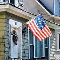 Staten Island  |  Residential building with US flag