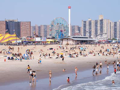 Coney Island with beach and amusement park