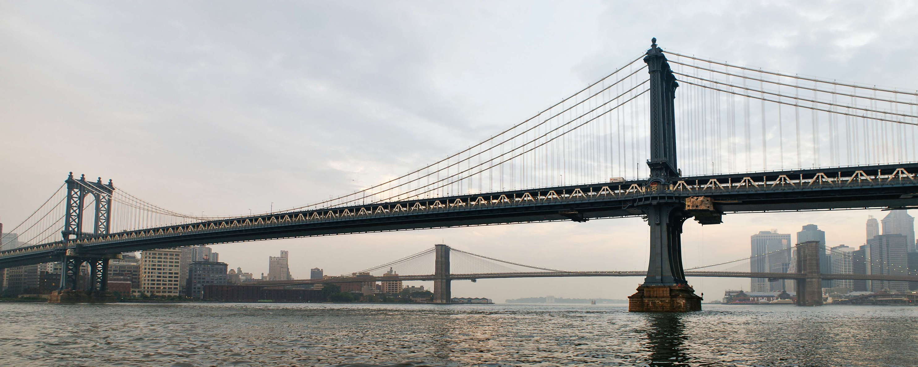 Manhattan Bridge and Brooklyn Bridge