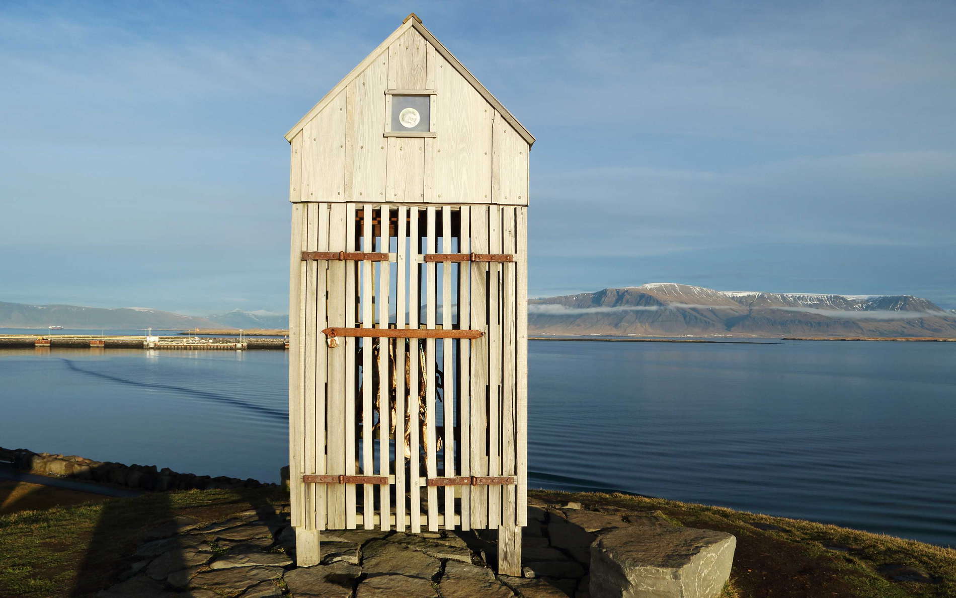 This structure at the top of the artificial hill þúfan serves for drying fish. WI_is031.jpg