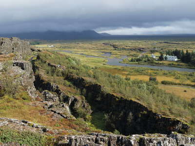 Þingvellir with tectonic faults