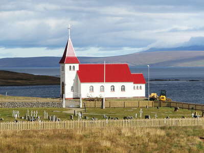 Prestbakki Church with Hrútafjörður