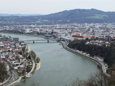 Linz with Danube and Pfenningberg
