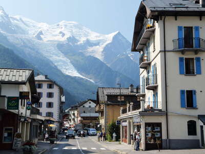Chamonix with Bossons Glacier and Mont Blanc