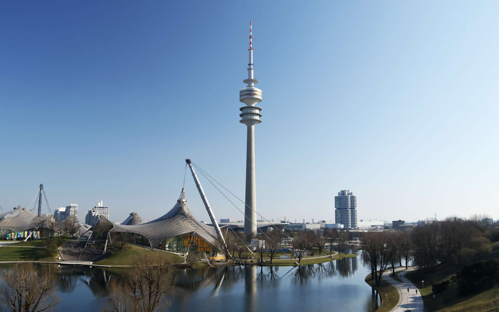 München | Olympiapark with Olympiaturm