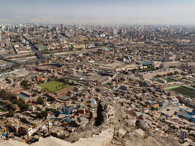 Lima with Río Rímac and historic centre