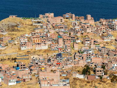 Puno | Residential neighbourhood and Lake Titicaca