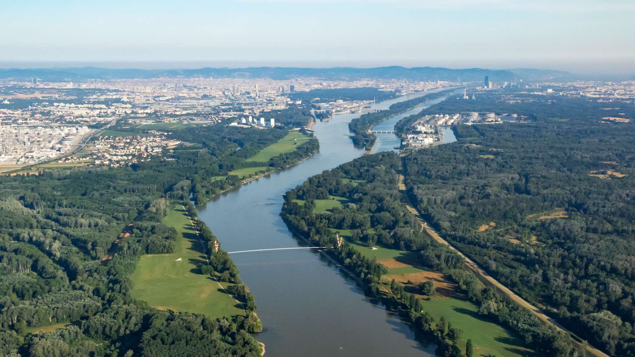 Donau with Lobau and Wien