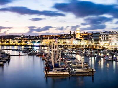 Ponta Delgada | Harbour and town centre at night