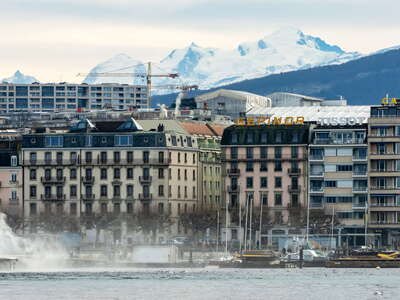 Geneva with Jet d'Eau and Mont Blanc