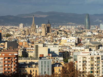Barcelona with Catedral de la Santa Creu i Santa Eulàlia