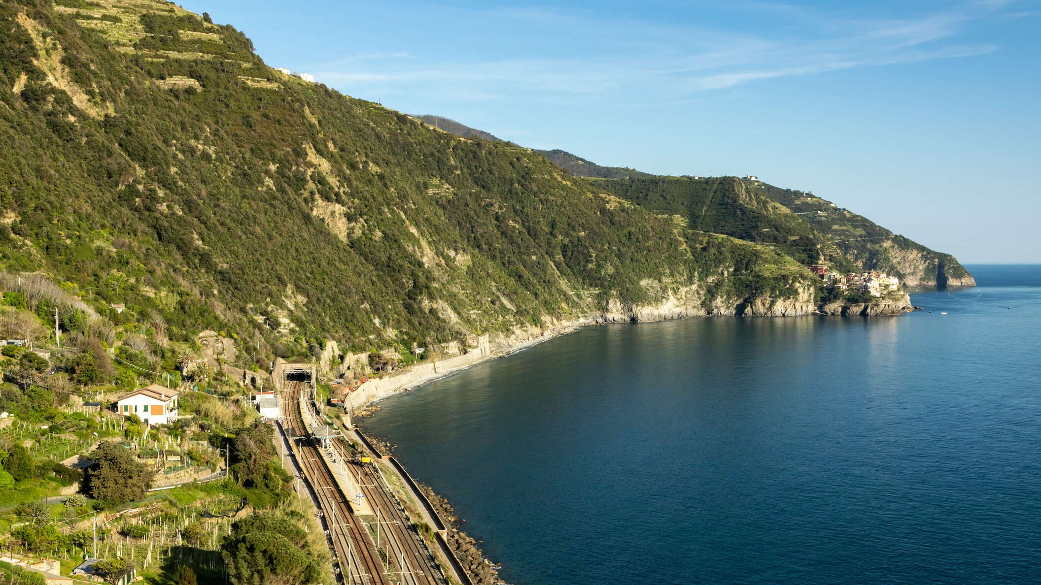 Cinque Terre | Corniglia railway station and Manarola