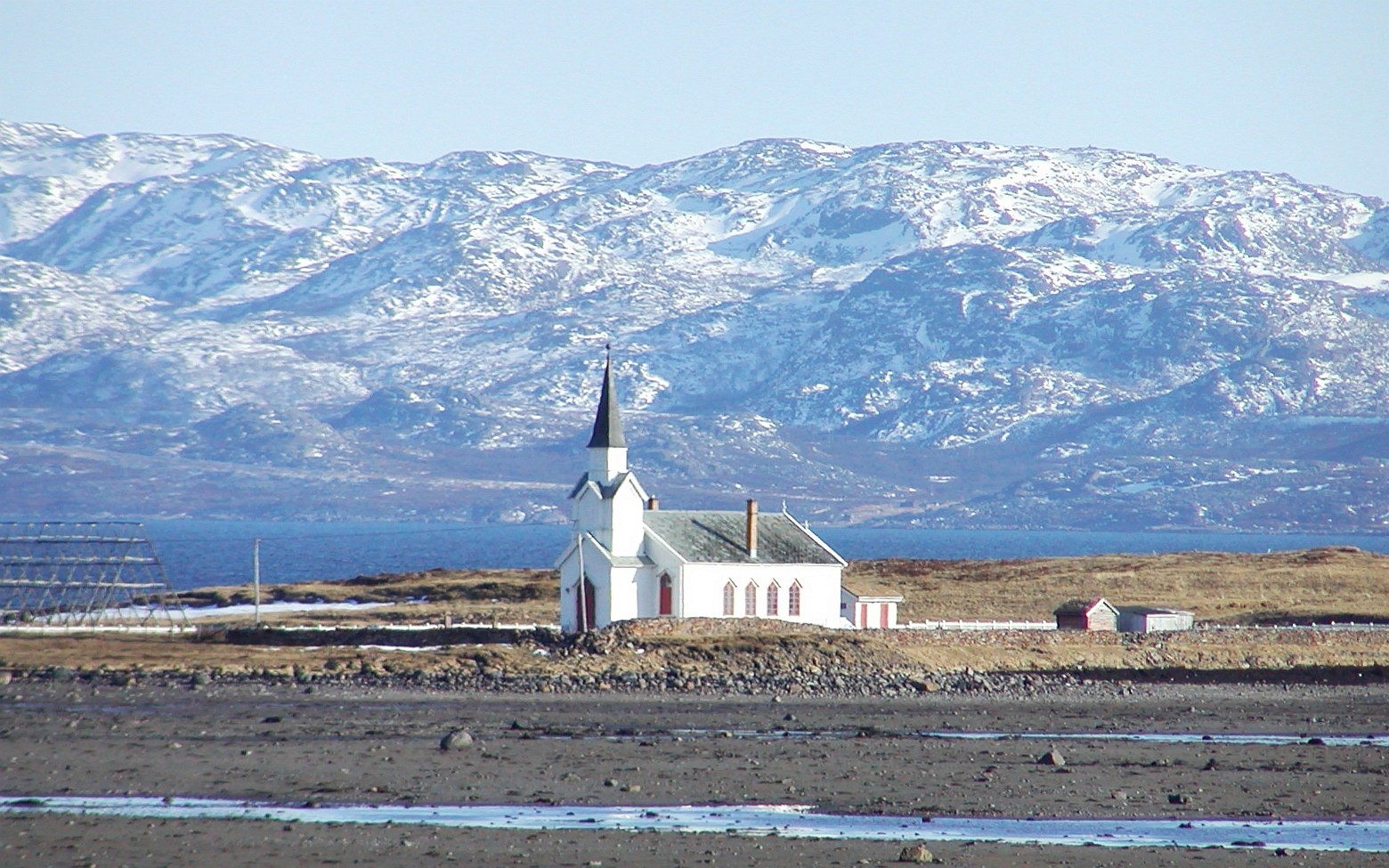 Nesseby Church with Varangerfjorden